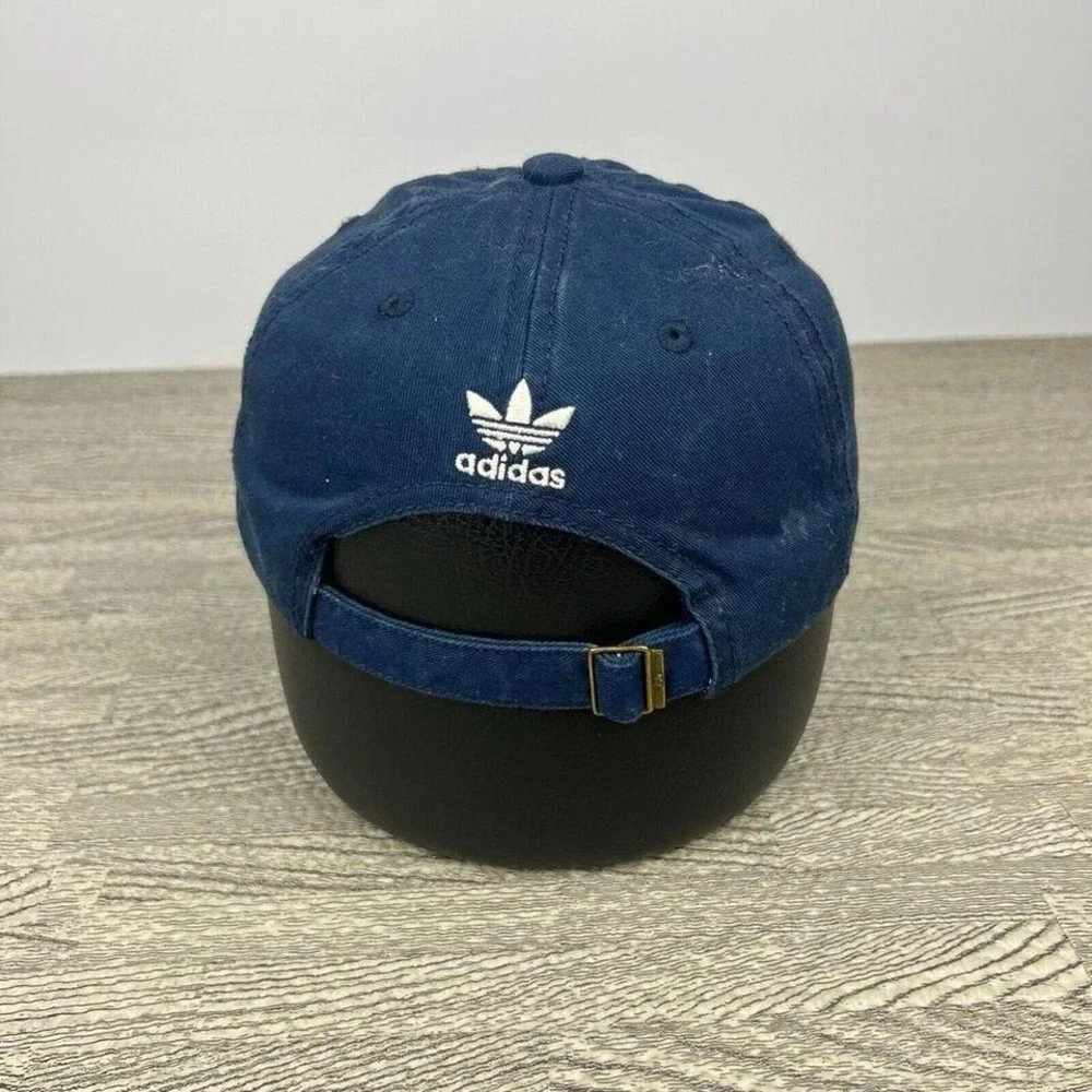 Adidas Trefoil Hat Cap Strap Back Blue‎ Canvas Adult Skate